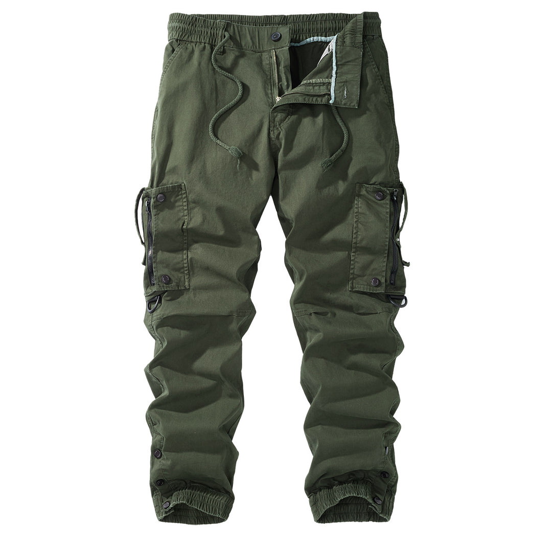 Men's cargo jogging pants with elastic waistband, zipper cargo pockets, and adjustable hem Mune Fashion