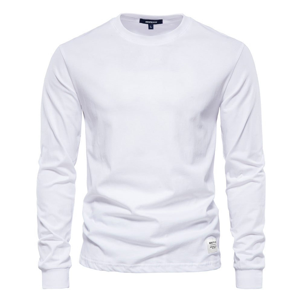 Men's classic long-sleeved cotton shirt with round neck and elastic cuffs Mune Fashion