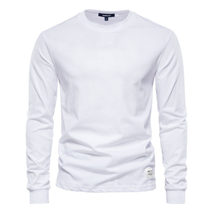 Men's classic long-sleeved cotton shirt with round neck and elastic cuffs Mune Fashion