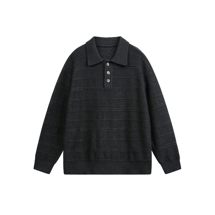 Unisex Knit Polo with Structured Stripes and Three-Button Placket Mune Fashion