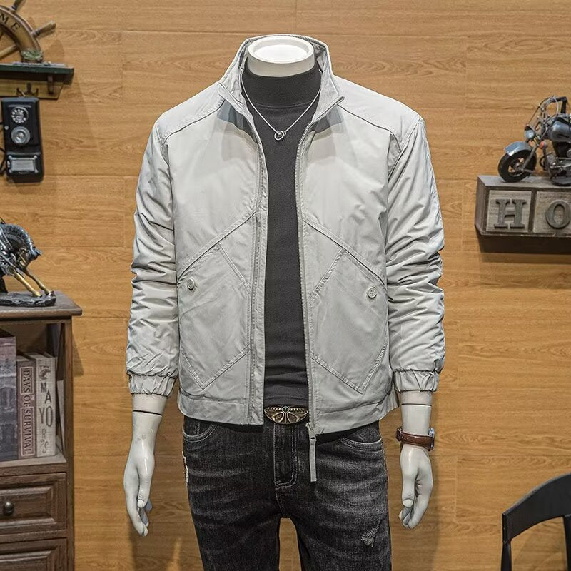 Men's Short Quilted Jacket with High Collar Mune Fashion