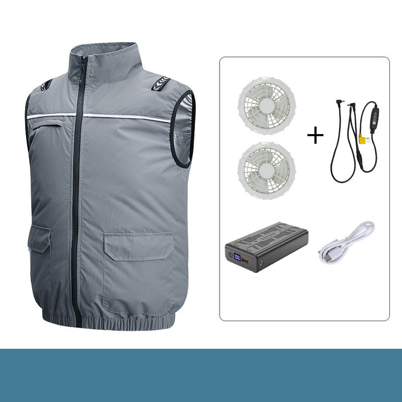 Unisex nan lightweight cooling work vest with integrated fans and external battery Mune Fashion