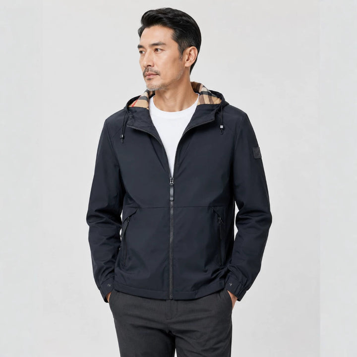 Men's Waterproof Transitional Jacket with Adjustable Hood Closure Mune Fashion