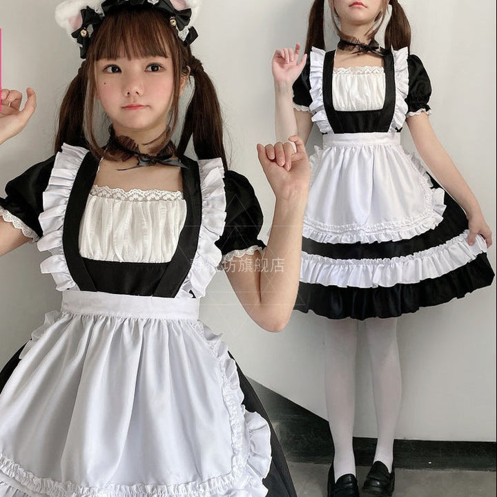 Women Costume Dress with Ruffles and Cat Ears Mune Fashion