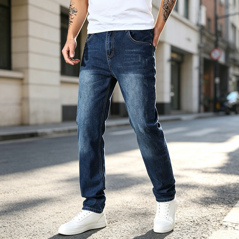 Men's Elegant Slim-Fit Jeans with Fashionable Used-Look Mune Fashion