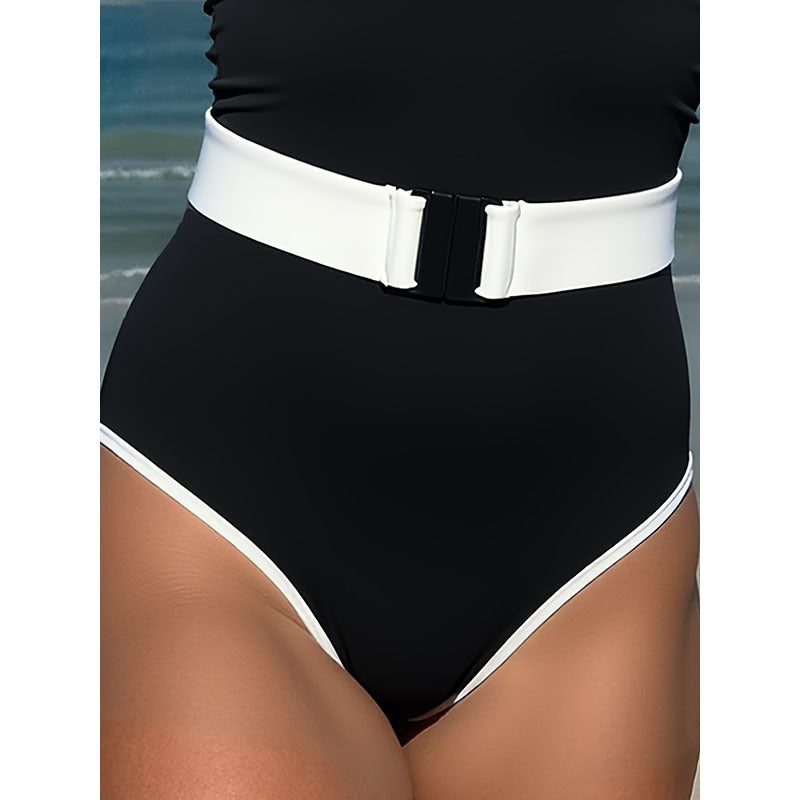 Women’s Sporty One-Piece Swimsuit with Belt Mune Fashion