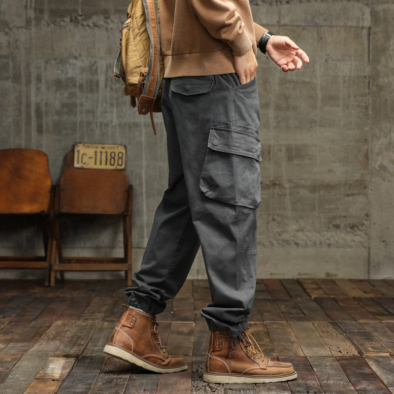 Men's Cargo Jogger Pants with Utility Pockets and Elastic Cuffs Mune Fashion