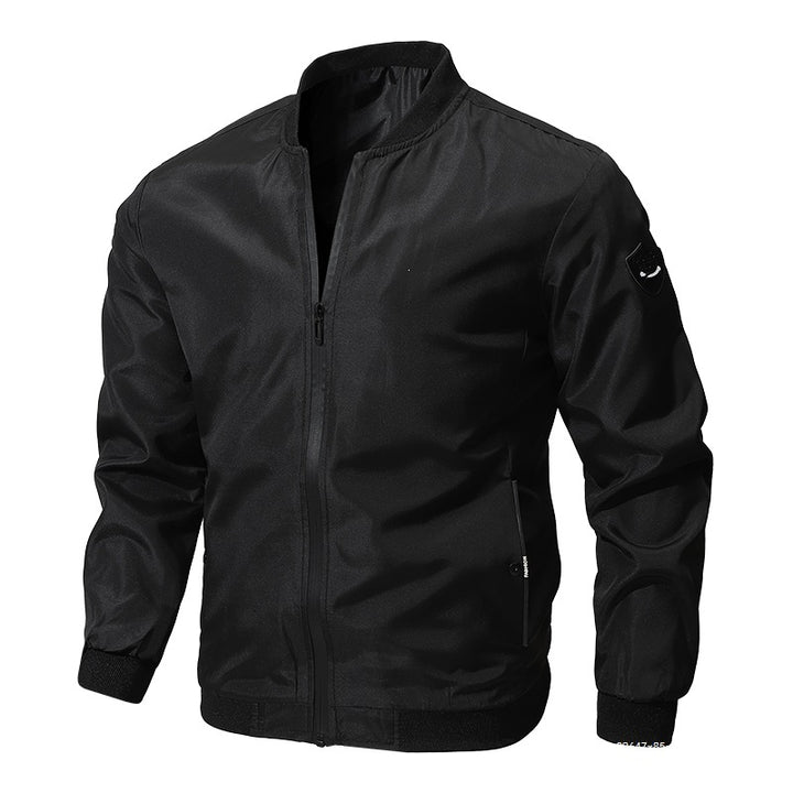 Men's lightweight water-repellent bomber jacket with zipper, ribbed hem & concealed pockets Mune Fashion
