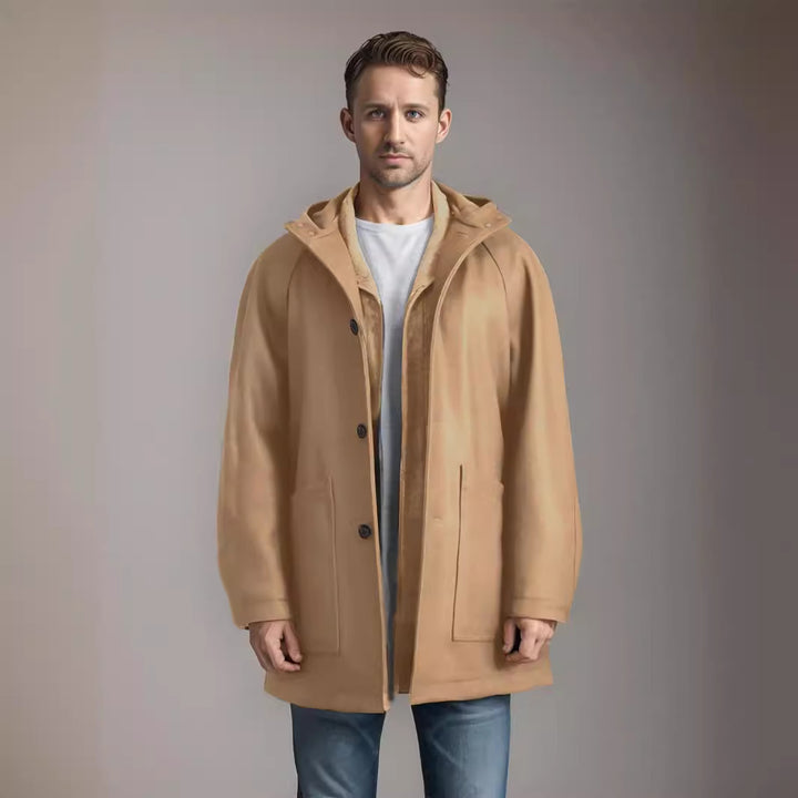 Men's oversized hooded coat with teddy lining Mune Fashion