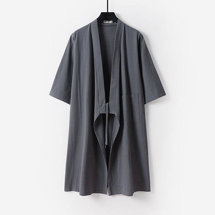 Unisex Oversize Kimono Coat made of cotton blend with tie belt and three-quarter sleeves Mune Fashion