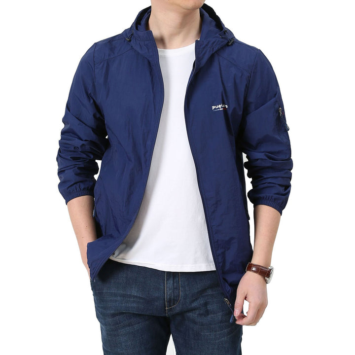 Men's Light Windbreaker Jacket with Adjustable Hood Mune Fashion 1787797828