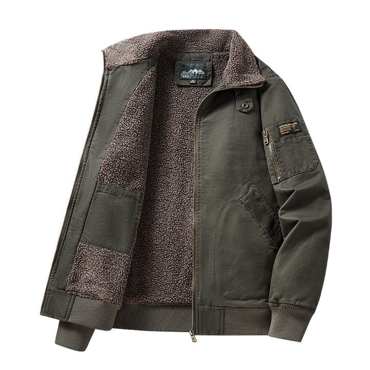 Men's bomber jacket in pilot style with quilted inner lining and sleeve zipper pocket Mune Fashion