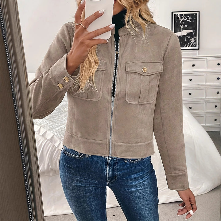 Ladies Fashion Short Jacket made of Suede