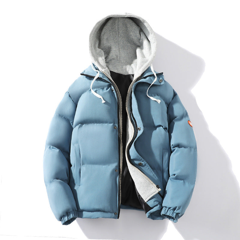Men's Padded Quilted Jacket with Integrated Hood Layer and Windproof Outer Layer Mune Fashion