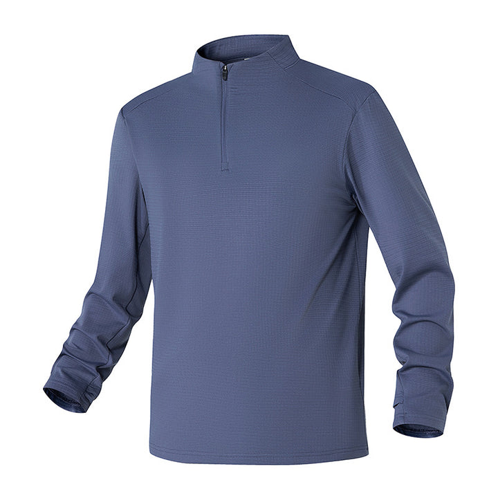 Herren Atmungsaktives Halfzip-Funktionsshirt mit Stehkragen, Waffelstruktur und schnelltrocknender Mikrofaser Mune Fashion