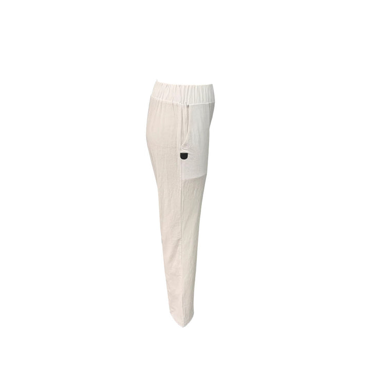 Women’s lightweight and airy linen pants with elastic waistband and side pockets Mune Fashion
