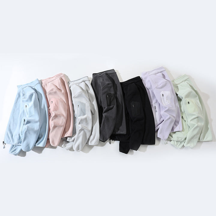 Men's fleece jacket with stand-up collar and softshell inserts Mune Fashion
