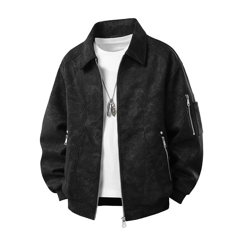 Men's Fashionable Retro Leather Jacket Mune Fashion
