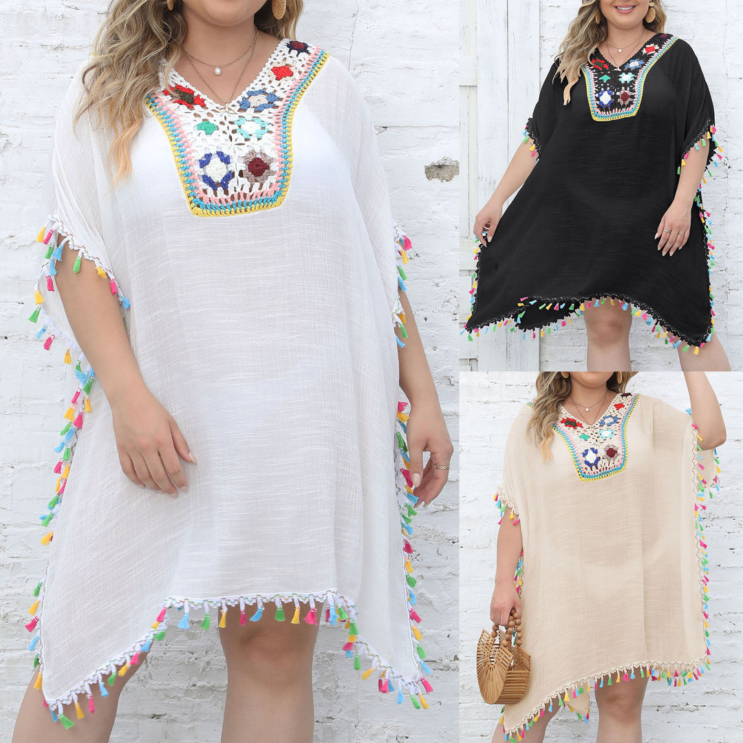 Women's Beach Tunic with Fringed Details Mune Fashion
