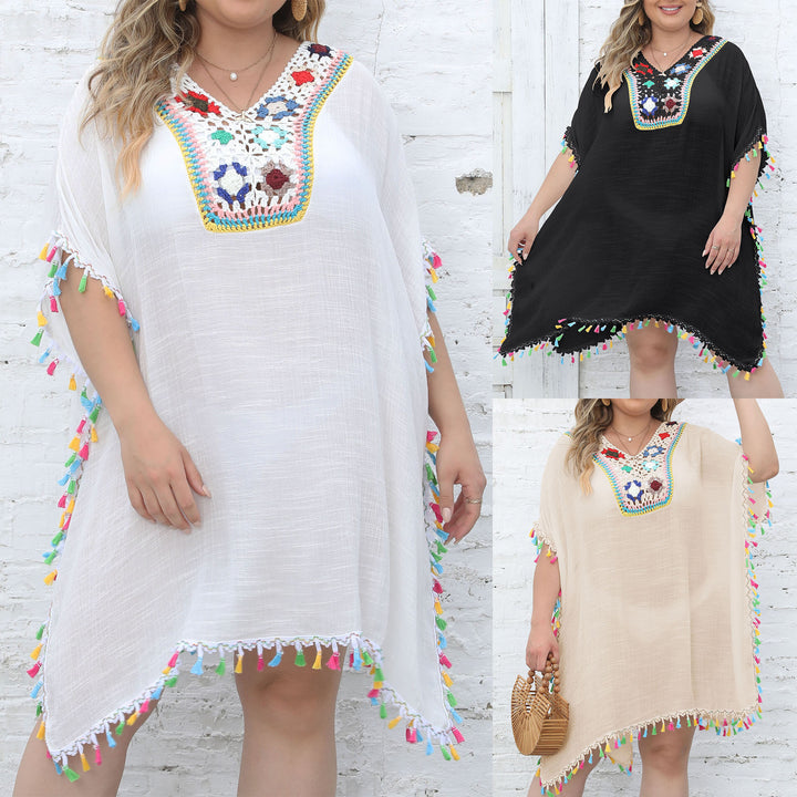 Women's Beach Tunic with Fringed Details Mune Fashion