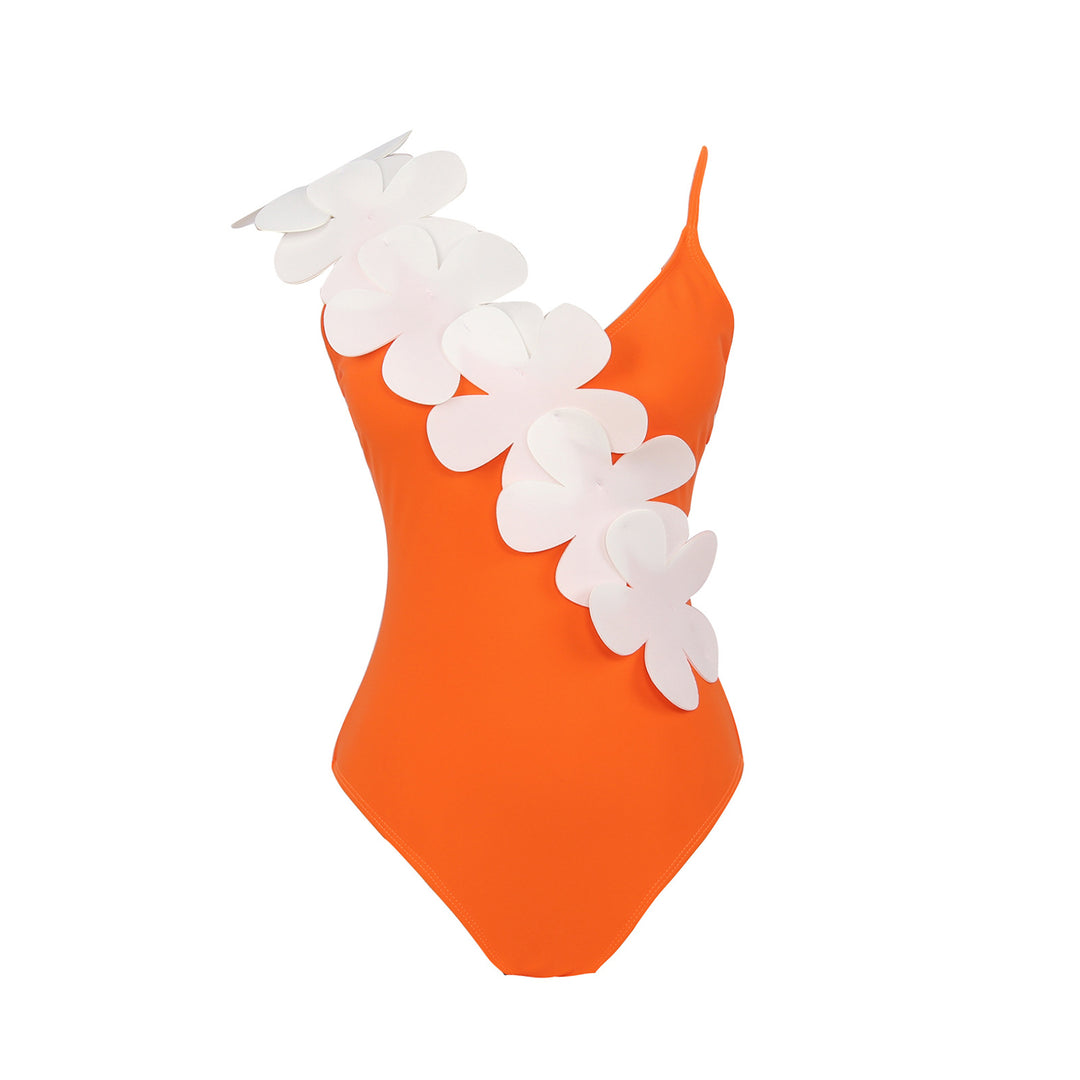 Ladies Elegant One-Piece Swimsuit with Floral 3D Design Mune Fashion