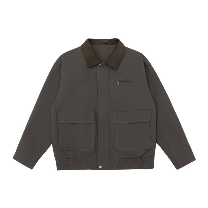 Men's Oversized Workwear Jacket with Cord Collar and Large Flap Pockets Mune Fashion