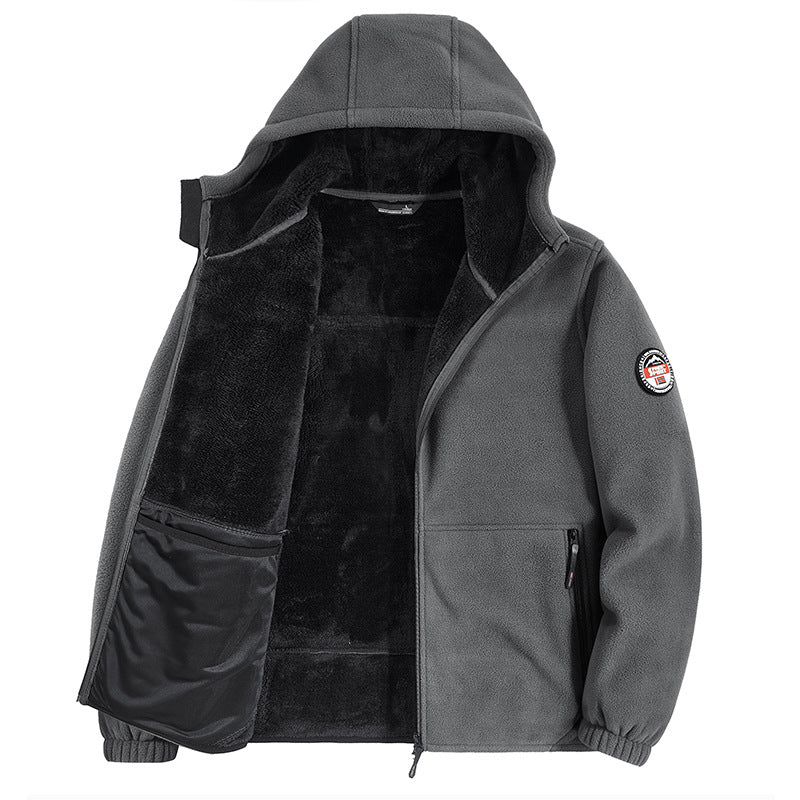 Men's fleece jacket with hood and teddy lining Mune Fashion
