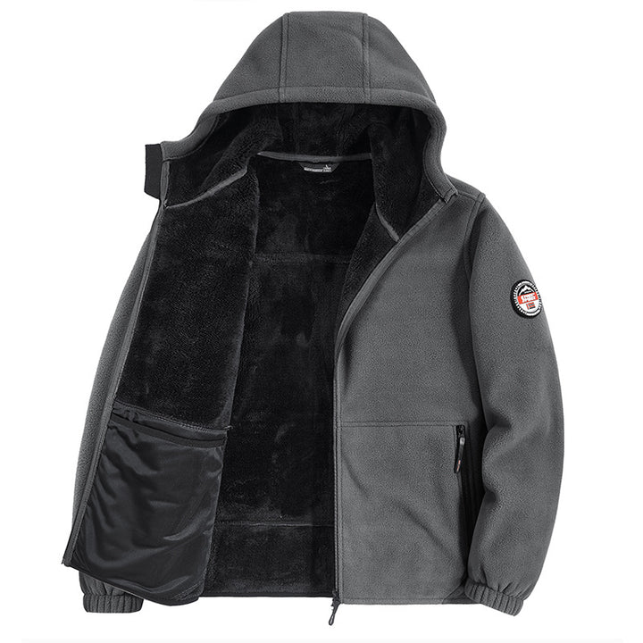 Men's fleece jacket with hood and teddy lining Mune Fashion