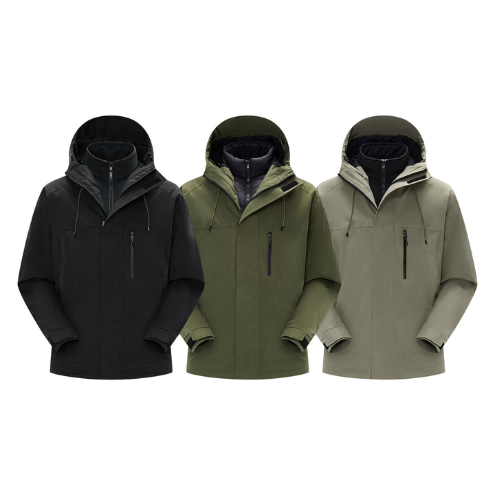 Men's Technical Rain and Softshell Jacket with Adjustable Hood and Chest Zip Mune Fashion