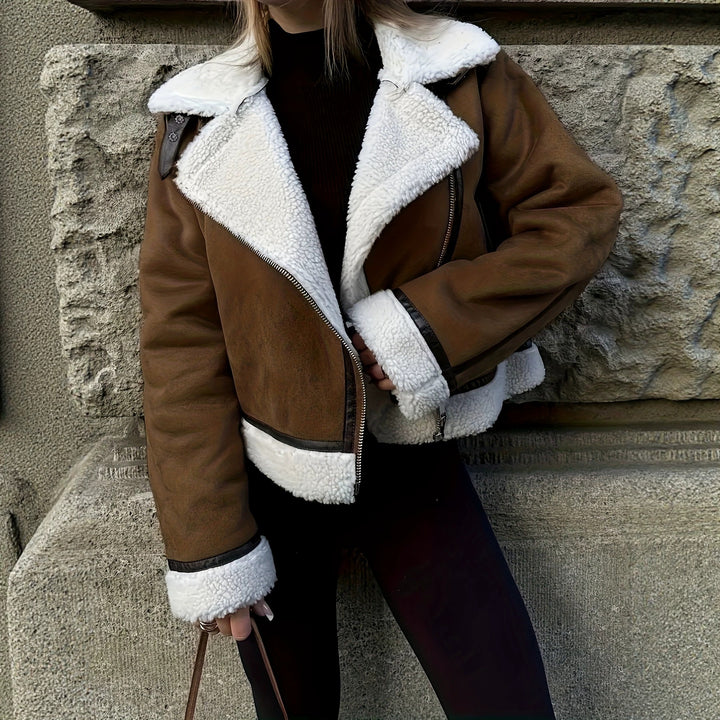 Women Casual and Warm Sheepskin Jacket