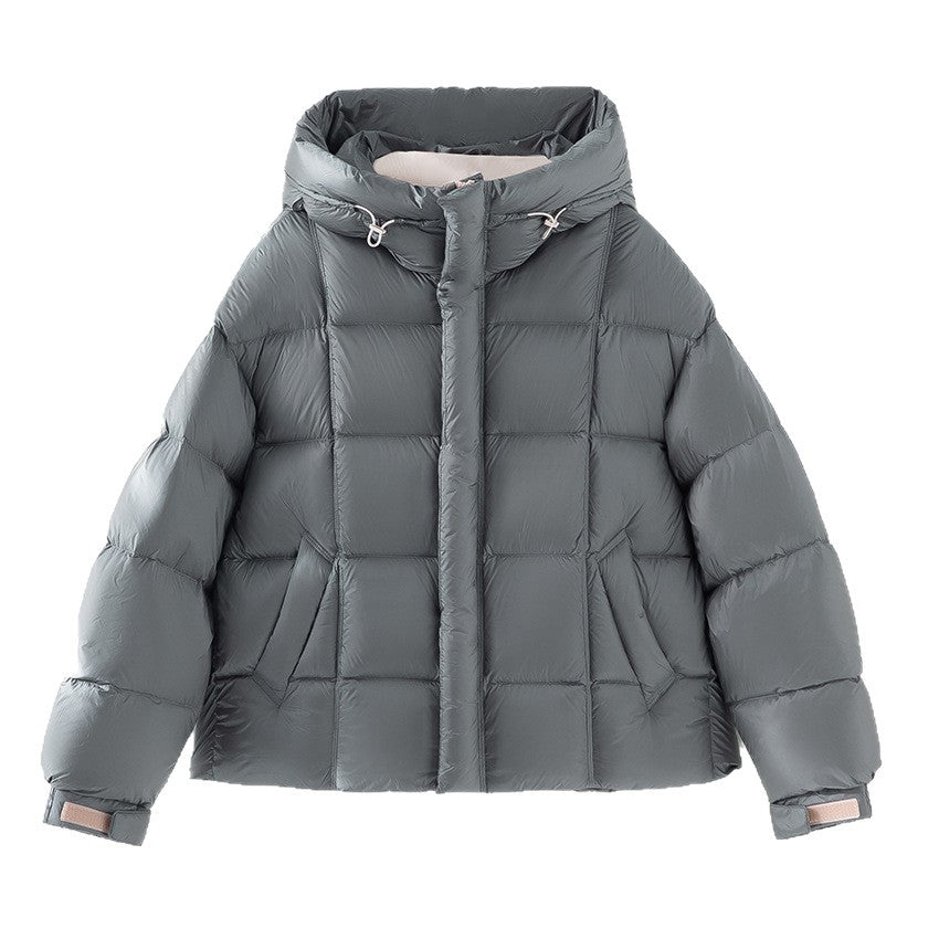 Women Short Quilted Down Jacket with Hood Mune Fashion