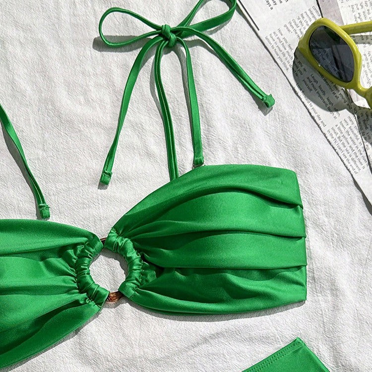 Women's triangle bikini with refined ruffle details and stylish ring closure Mune Fashion