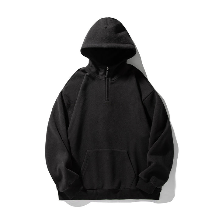 Unisex Thermo-Fleece-Hoodie in Boxy Cut with Half Zip and Kangaroo Pocket Mune Fashion