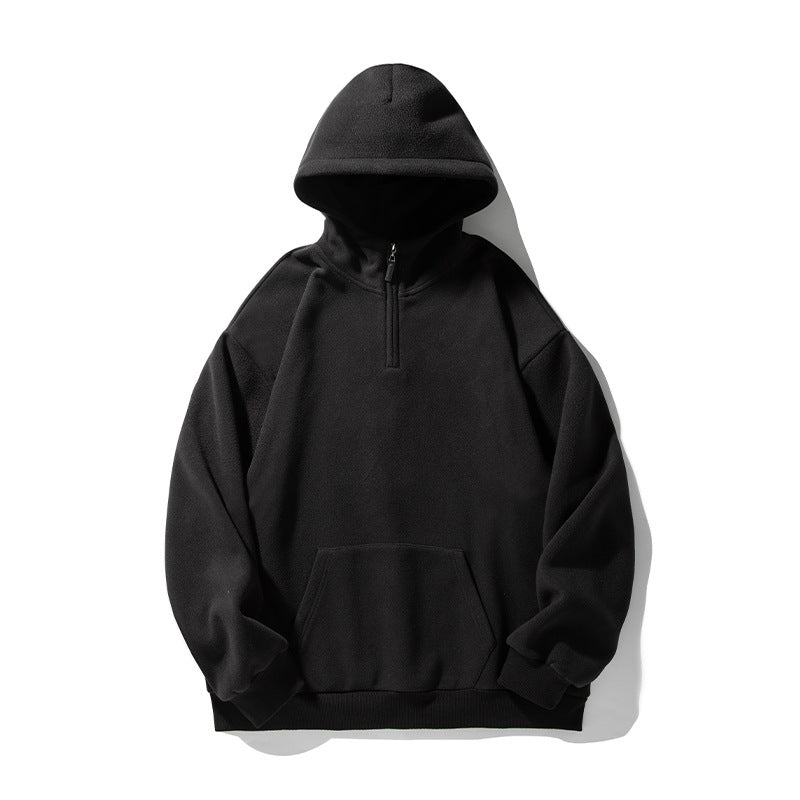 Unisex Thermo-Fleece-Hoodie in Boxy Cut with Half Zip and Kangaroo Pocket Mune Fashion