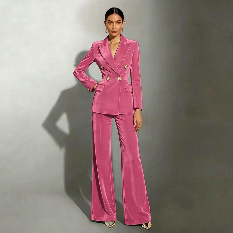 Women Elegant and High-Quality Velvet Suit Mune Fashion
