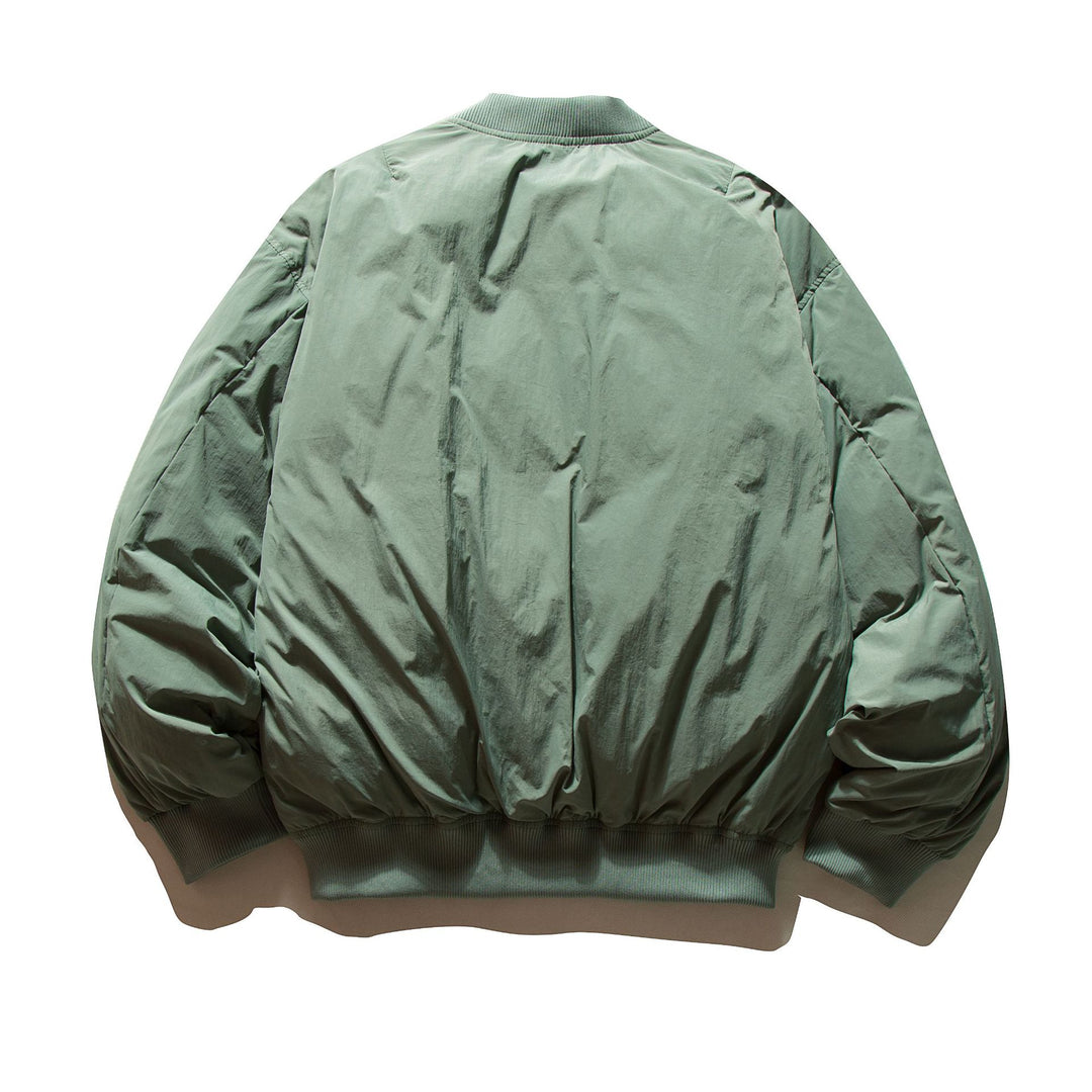 Men's Voluminous Boxy Bomber Jacket with Padded Insulation and Subtle Chest Zipper Pocket Mune Fashion
