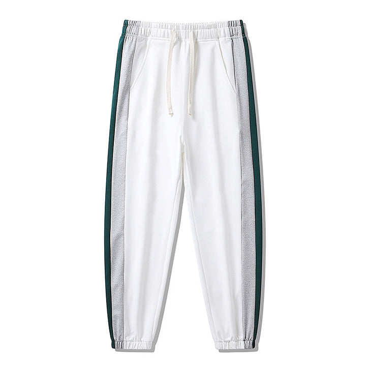 Men's Tapered Track Pants with Drawstring, Side Color Block Stripes & Elastic Cuffs Mune Fashion
