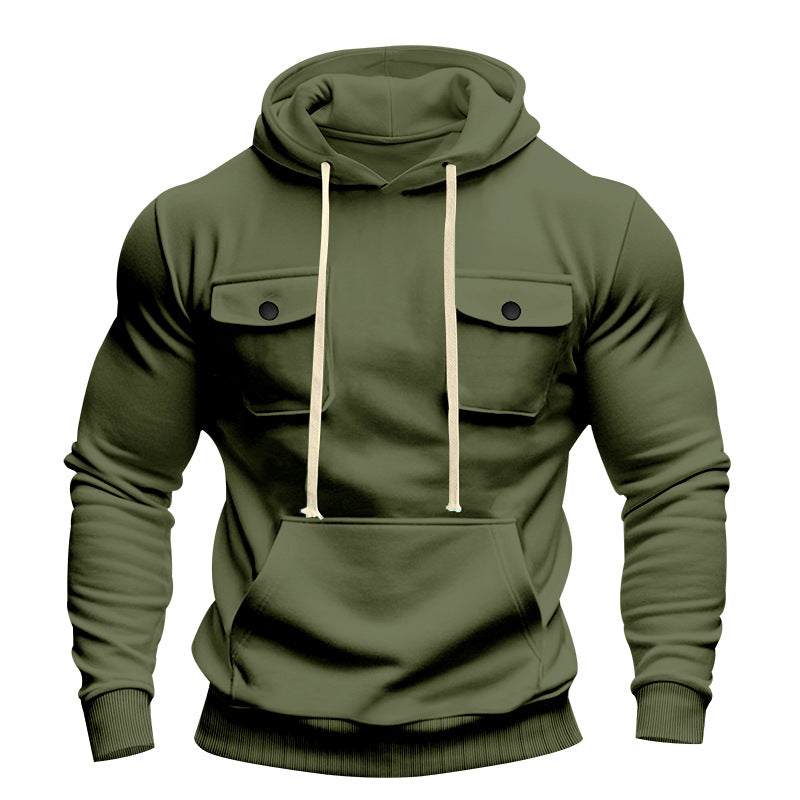 Men's urban hoodie with chest flaps, kangaroo pocket, and athletic fit Mune Fashion