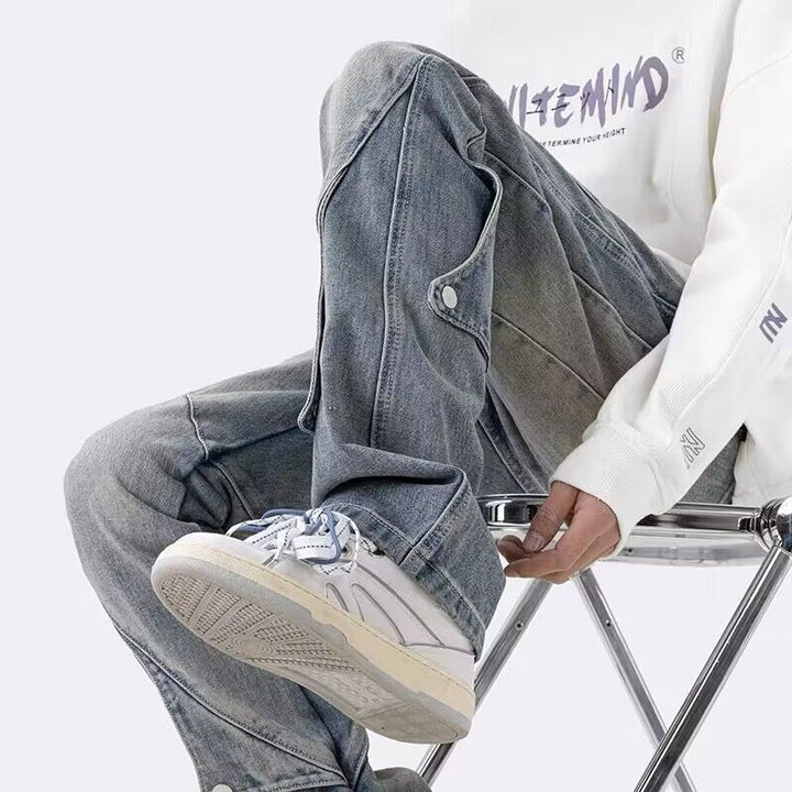 Men's Casual Denim Cargo Pants Mune Fashion