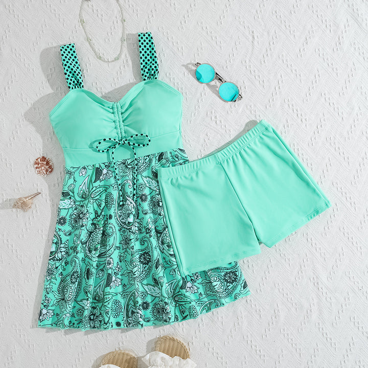 Women's swim dress with floral top and casual skirt Mune Fashion