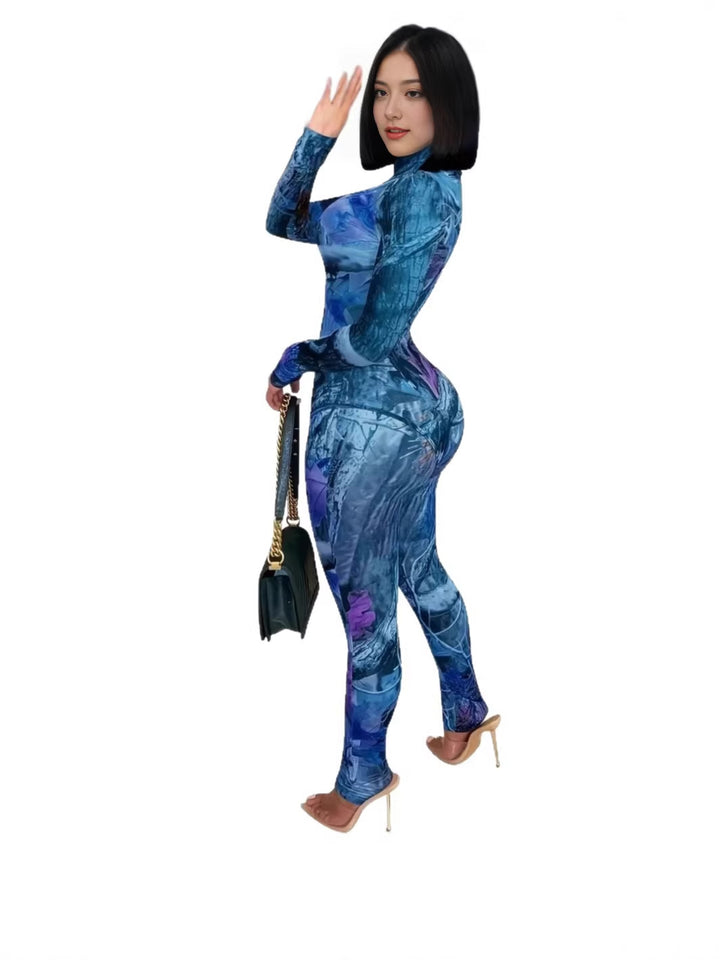 Women's Sporty Long Sleeve Jumpsuits with Shaping Design Mune Fashion