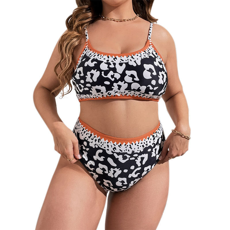 Women's High-Waisted Bikini with Animal Print and Sporty Design Mune Fashion