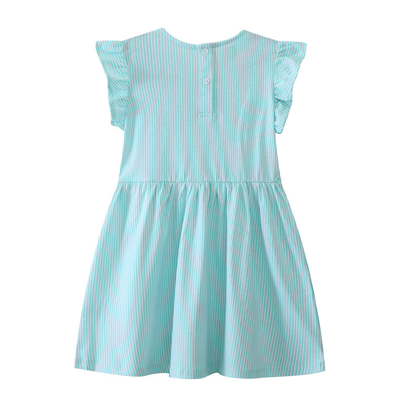 Girl summer dress with colorful flower embroidery Mune Fashion