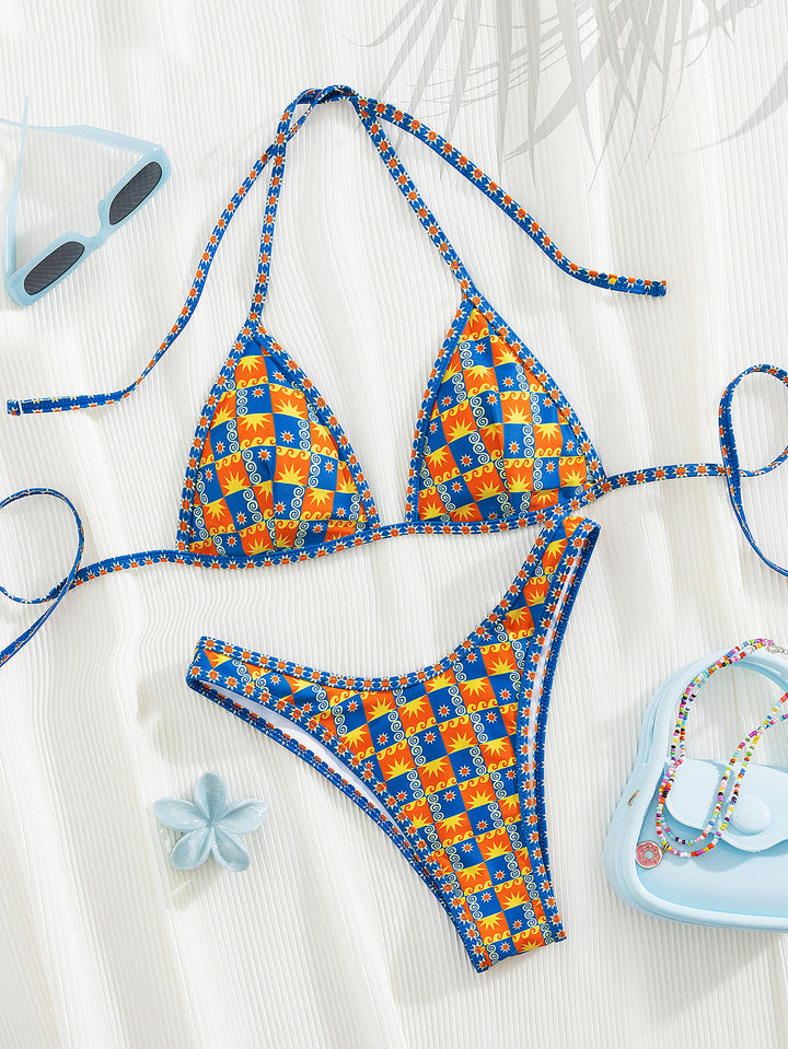Women's Triangle Bikini with Exciting Stripe Design Mune Fashion