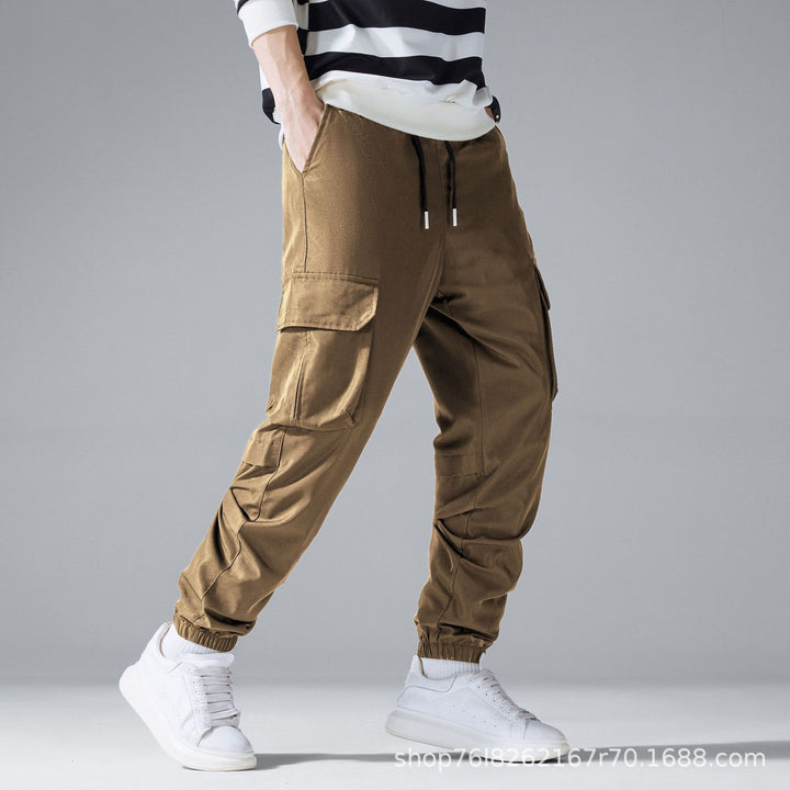 Men's Cargo Jogging Pants with Drawstring, Elastic Ankle Cuffs & Multiple Pockets Mune Fashion