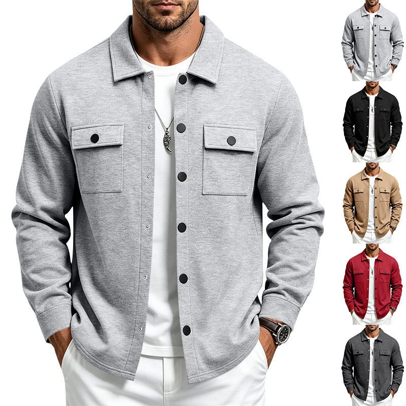 Men's overshirt jacket with snap button placket and patch chest pockets Mune Fashion