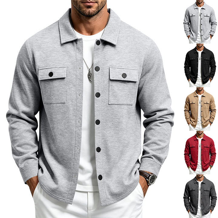 Men's overshirt jacket with snap button placket and patch chest pockets Mune Fashion