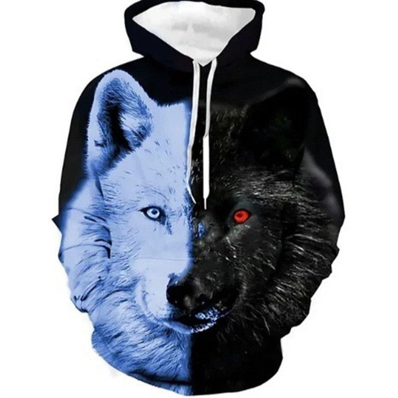 Women Creative Hoodie with Unique Wolf Motif Mune Fashion