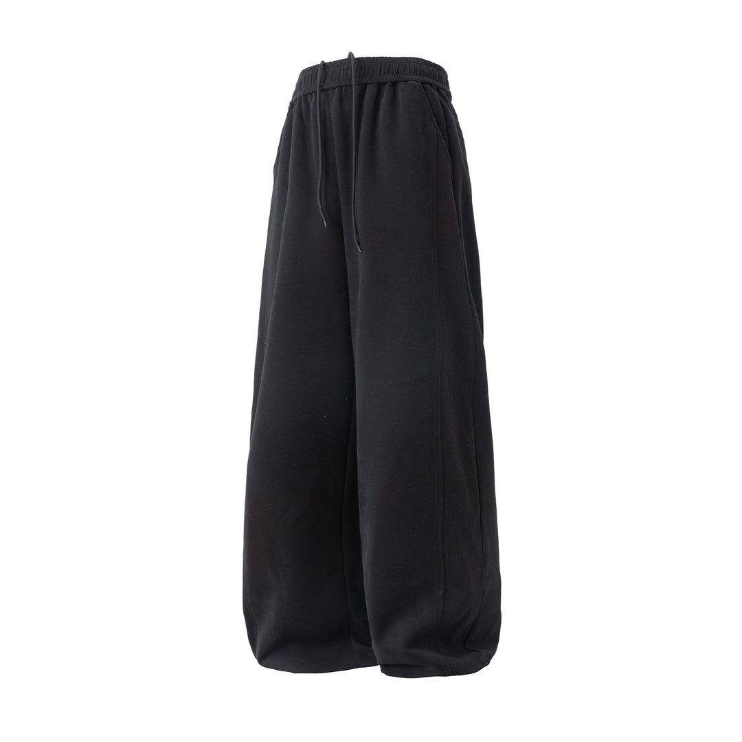 Women's Extra Wide Sweat Palazzo Pants made of French Terry with drawstring and side rib Mune Fashion