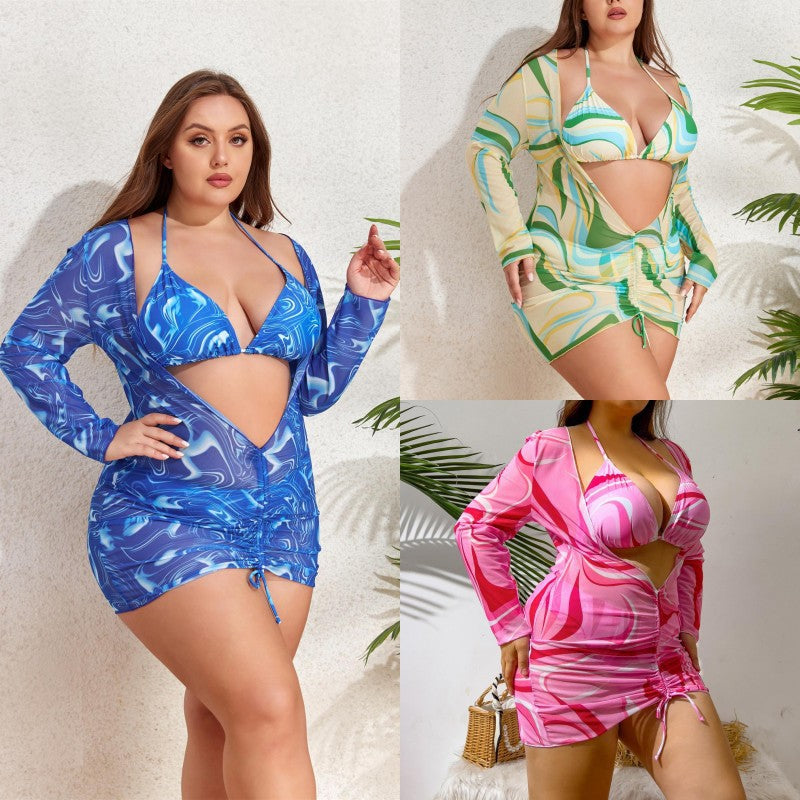 Women's Fashionable Swimsuit with Long Sleeve and Wrap Detail Mune Fashion